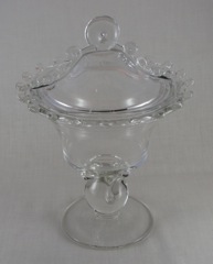 #1540 Lariat Compote 10 inch with cover, crystal, 1942-1957